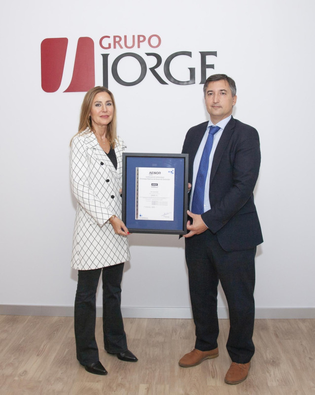 Grupo Jorge obtiene el Certificado de Sostenibilidad y Contribución a los ODS de Aenor