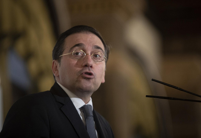El ministro de Asuntos Exteriores, Unión Europea y Cooperación, José Manuel Albares, durante su intervención en el acto. A 21 de octubre de 2022 en Sevilla