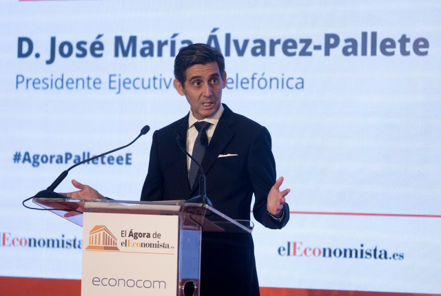 El presidente ejecutivo de Telefónica, José María Álvarez-Pallete, interviene en una nueva edición de El Ágora, en el Hotel Westin Palace, a 10 de noviembre de 2022, en Madrid (España).