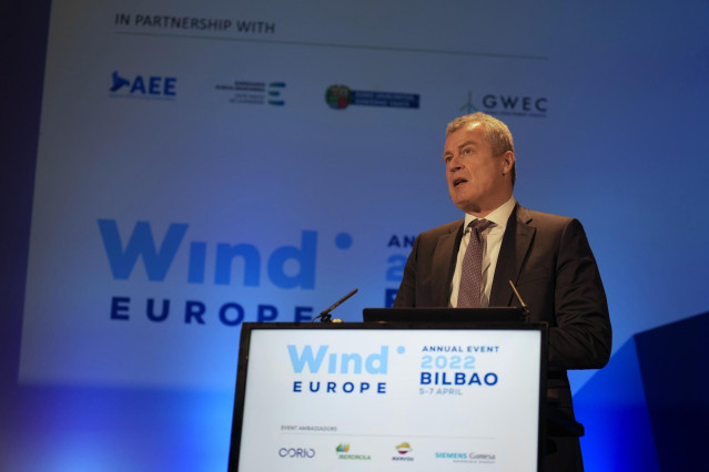 Archivo - El CEO de Siemens Gamesa, Jochen Eickholt, en la inauguración del WindEurope Annual Event 2022 que se celebra en el BEC de Barakaldo (Bizkaia)