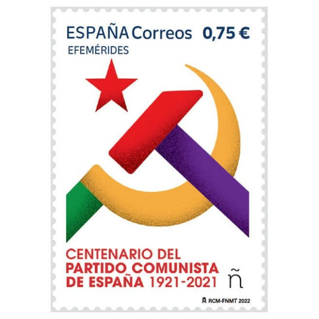 Sello de Correos conmemorativo del centenario del Partido Comunista
