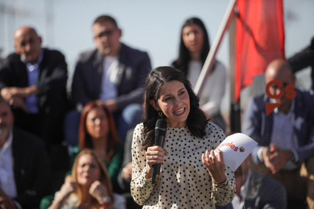 La presidenta de Ciudadanos, Inés Arrimadas, este sábado en Sevilla en la presentación de candidaturas andaluzas a las municipales de 2023.