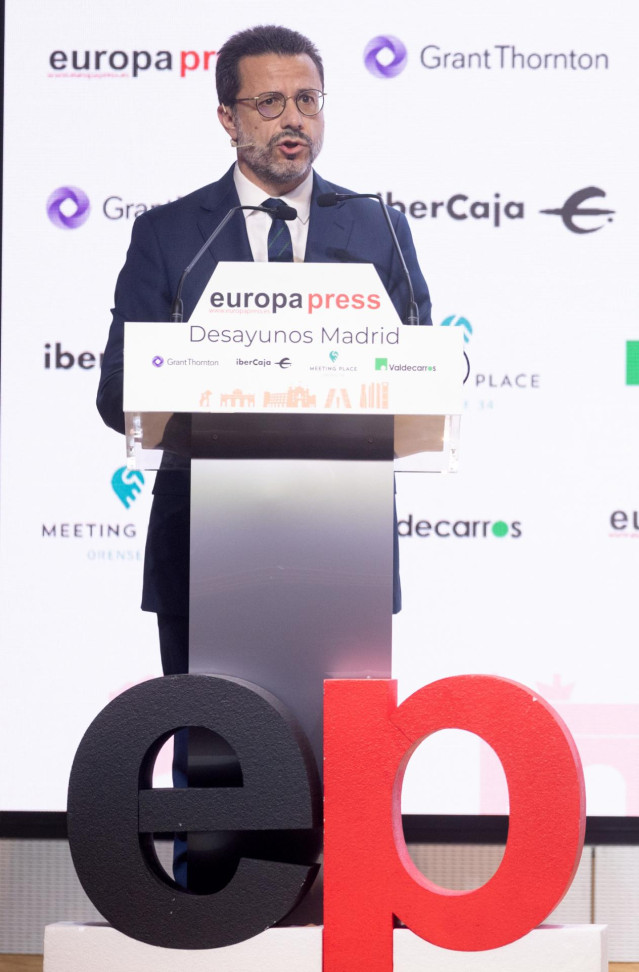El consejero de Economía, Hacienda y Empleo de la Comunidad de Madrid, Javier Fernández-Lasquetty, interviene durante un desayuno informativo de Europa Press, a 15 de noviembre de 2022, en Madrid (España).