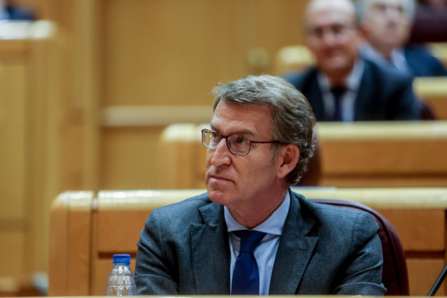El presidente del Partido Popular, Alberto Núñez Feijóo, en una sesión de control al Gobierno, en el Senado, a 15 de noviembre de 2022, en Madrid (España). El Senado celebra una nueva sesión de control al Gobierno, sin la presencia del jefe del Ejecutivo,