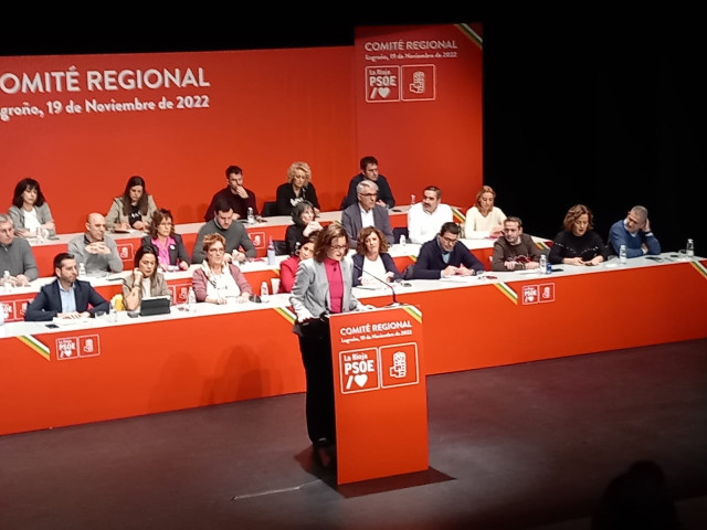 La portavoz del Grupo Parlamentario en el Senado, Eva Granados, en Logroño