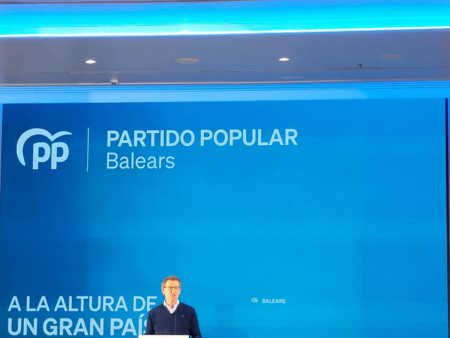 El presidente del PP en España, Alberto Núñez Feijóo, en la clausura de la la conferencia política de los 'populares' de Baleares