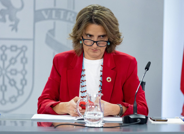 La vicepresidenta tercera y ministra para la Transición Ecológica y el Reto Demográfico, Teresa Ribera, en una rueda de prensa posterior al Consejo de Ministros en Moncloa, a 22 de noviembre de 2022, en Madrid (España).