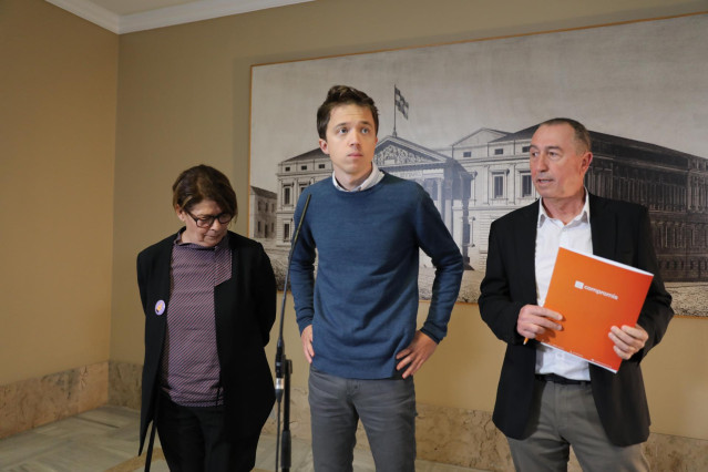 Archivo - Inés Sabanés, Íñigo Errejón y Joan Baldoví, de Equo, Más País y Compromís