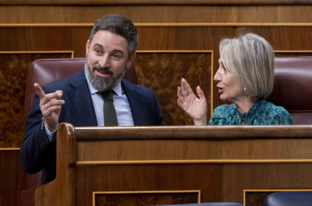 El Presidente Nacional de VOX, Santiago Abascal, durante una sesión plenaria en el Congreso de los Diputados, a 22 de noviembre de 2022, en Madrid (España).