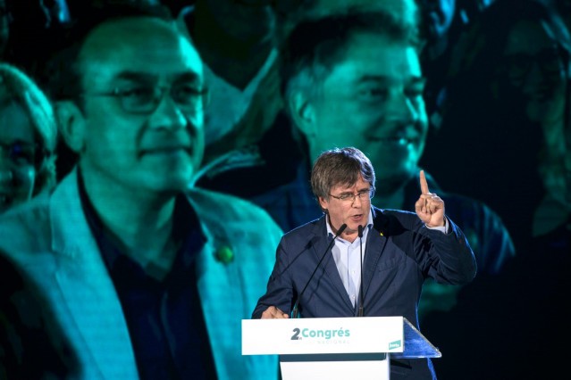 Archivo - El expresidente de la Generalitat Carles Puigdemont en el congreso de Junts en Argelès-sur-Mer (Francia)