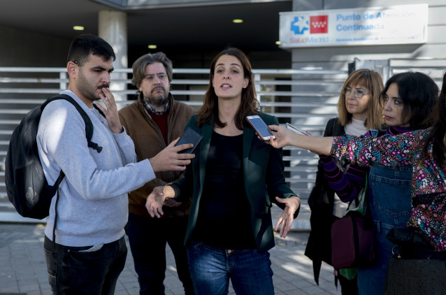 La portavoz de Más Madrid en el Ayuntamiento, Rita Maestre, ofrece declaraciones a los medios