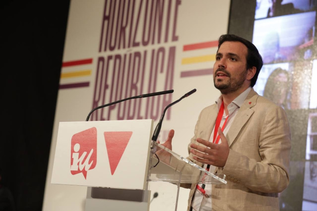Archivo - El coordinador federal de IU, Alberto Garzón, participa en la fase final de la XII Asamblea de la formación, en una foto de archivo.