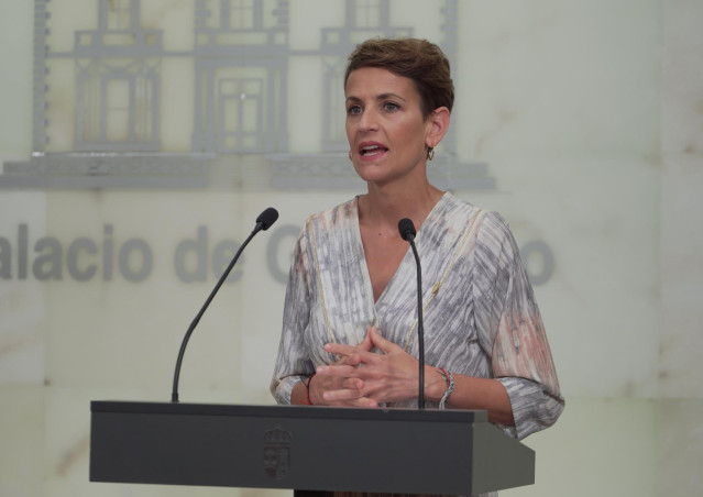 Archivo - La presidenta del Gobierno de Navarra y secretaria general del PSN, María Chivite
