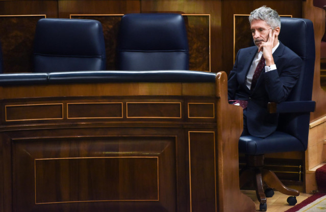 El ministro del Interior, Fernando Grande-Marlaska, en una sesión plenaria en el Congreso de los Diputados
