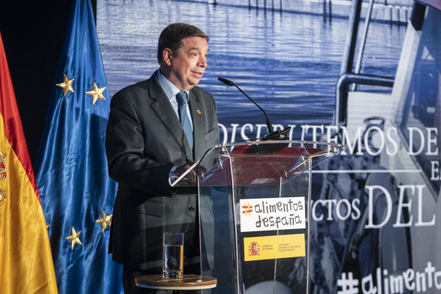 El ministro de Agricultura, Pesca y Alimentación, Luis Planas, durante la presentación de la campaña ‘Disfrutemos de un país infinito en productos del mar y recetas’,