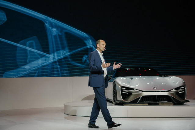 El presidente y consejero delegado de Toyota en Europa, Matt Harrison, durante la celebración del Kenshiki Forum de 2022 en Bruselas.