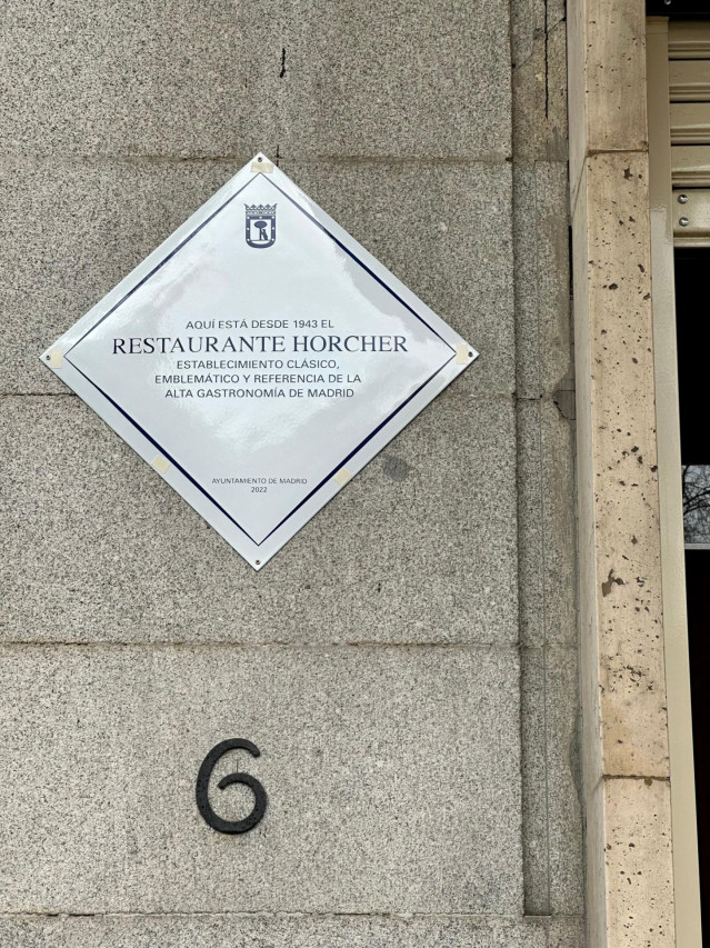 Placa del restaurante Horcher