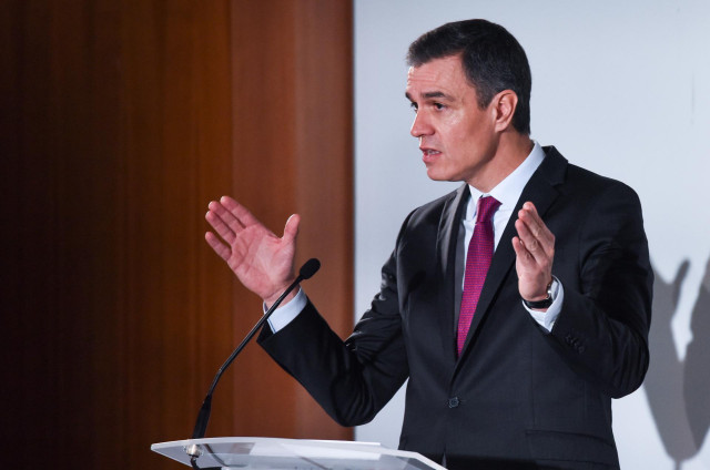 El presidente del Gobierno, Pedro Sánchez, interviene en la  inauguración del acto de presentación del Pacto por la 'Generación Digital', en el Colegio Oficial de Arquitectos de Madrid, a 30 de noviembre de 2022, en Madrid (España).