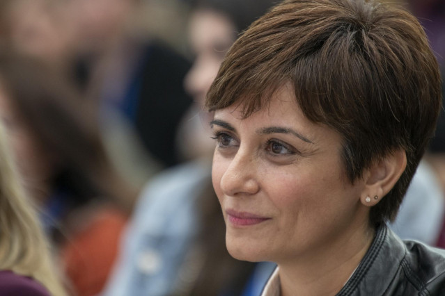 La ministra de Política Territorial y portavoz del Gobierno, Isabel Rodríguez, durante un acto en Ciudad Real, Castilla-La Mancha (España).
