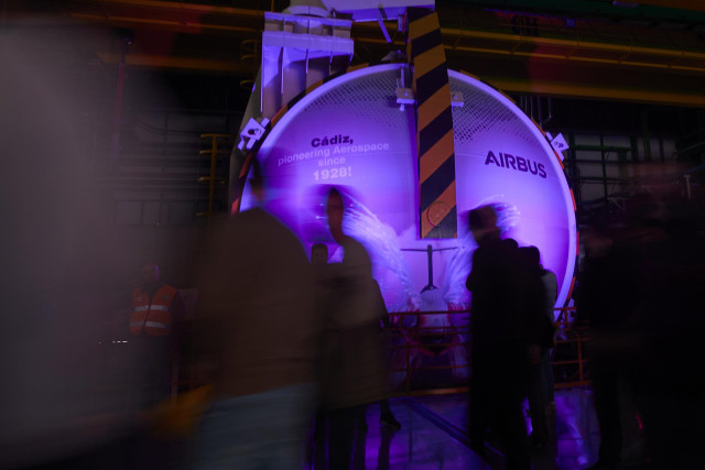 Detalle de la planta durante la presentación de Airbus Cádiz en el Puerto de Santa María.