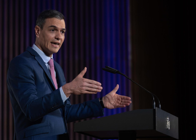 El presidente del Gobierno, Pedro Sánchez, preside la VII Conferencia de Embajadores, en el Ministerio de Asuntos Exteriores, a 9 de enero de 2023, en Madrid (España). La Conferencia de Embajadores, en la que participan unos 130 jefes de misión, se celebr