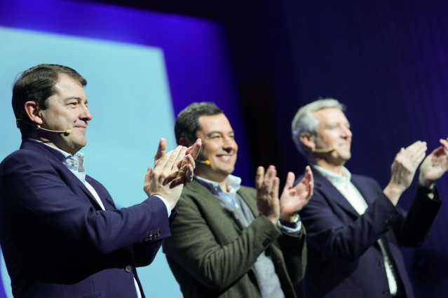 El presidente del PP-A y de la Junta, Juanma Moreno, en el acto de presentación de los candidatos autonómicos de la formación