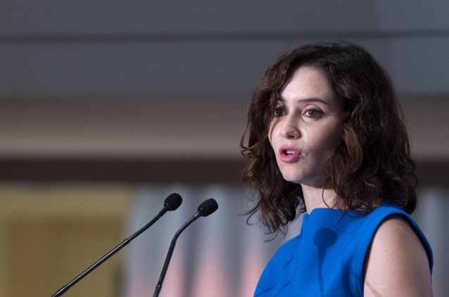 Archivo - La presidenta de la Comunidad de Madrid, Isabel Díaz Ayuso, interviene durante uno de los Encuentros de El Mundo, en el Hotel Westin Palace, a 26 de septiembre de 2022, en Madrid (España). Este es el primero de los Encuentros del ciclo ‘Cita con