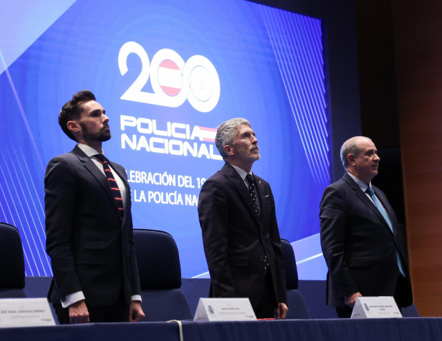 El ministro del Interior, Fernando Grande-Marlaska, en un acto reciente de la Policía Nacional