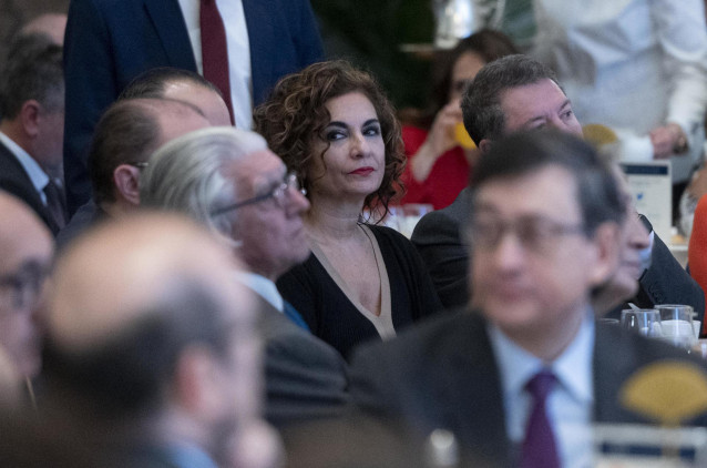 La ministra de Hacienda y Función Pública, María Jesús Montero, durante un desayuno informativo organizado por Nueva Economía Fórum