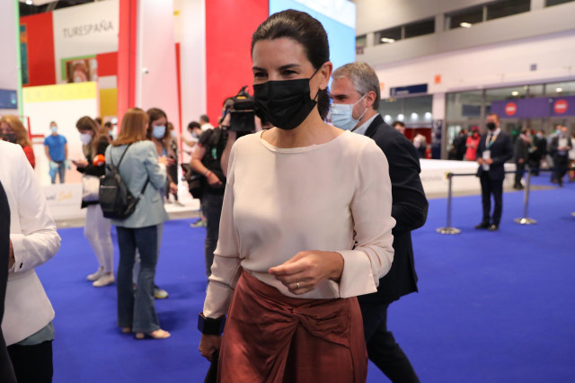 Archivo - Rocío Monasterio, a su llegada a los actos de celebración del Día de Madrid en Fitur, a 21 de mayo de 2021. Archivo.