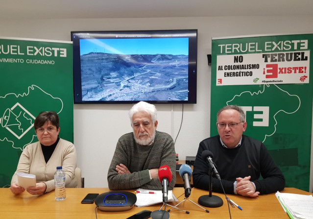 Manolo Gimeno, Mariano Tomás y María Villar (Teruel Existe)