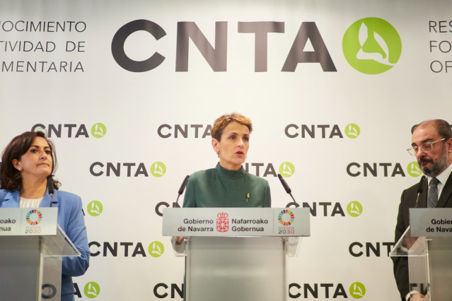 La presidenta Chivite, la presidenta Andreu, y el presidente Lambán