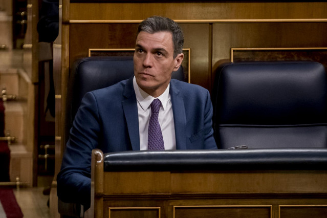 El presidente del Gobierno, Pedro Sánchez, durante una sesión plenaria en el Congreso de los Diputados, a 24 de enero de 2023, en Madrid (España). Sánchez ha informado hoy de los Consejos Europeos celebrados los días 20 y 21 de octubre y 15 de diciembre d