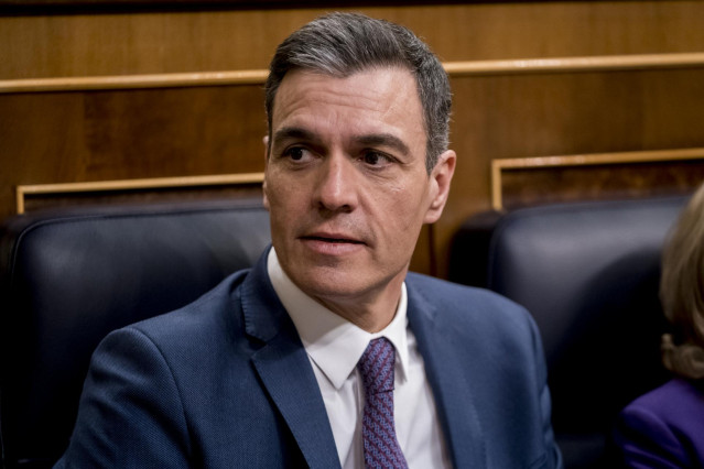 El presidente del Gobierno, Pedro Sánchez, durante una sesión plenaria en el Congreso de los Diputados, a 24 de enero de 2023, en Madrid (España). Sánchez ha informado hoy de los Consejos Europeos celebrados los días 20 y 21 de octubre y 15 de diciembre d