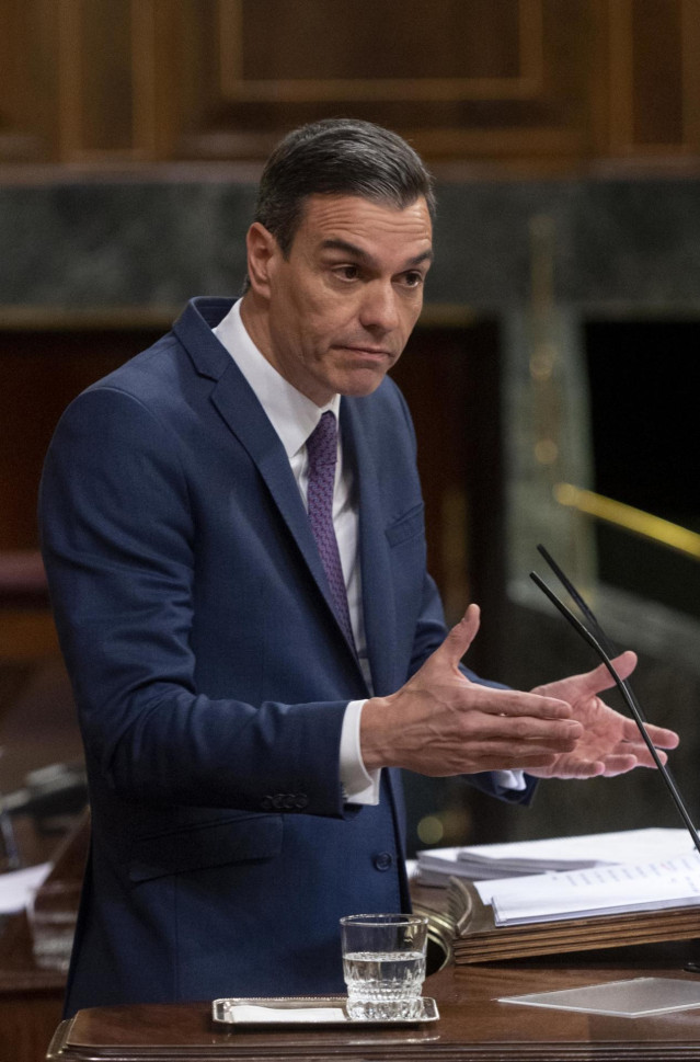 El presidente del Gobierno, Pedro Sánchez, comparece en el Pleno del Congreso de los Diputados, a 24 de enero de 2023, en Madrid (España). Sánchez ha informado hoy de los Consejos Europeos celebrados los días 20 y 21 de octubre y 15 de diciembre de 2022,