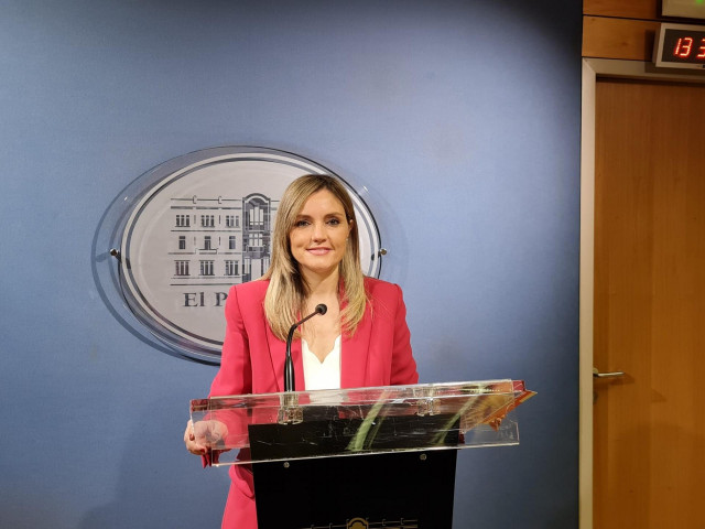 La portavoz de CS en el Parlament, Patricia Guasp, este miércoles en rueda de prensa.
