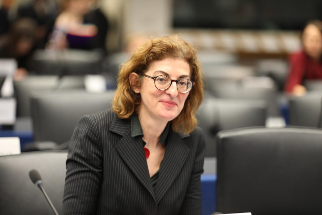 Archivo - La eurodiputada y vicepresidenta de la Comisión de Libertades Civiles, Justicia y Asuntos de Interior (LIBE), Maite Pagaza.