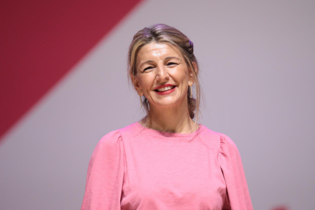 La vicepresidenta segunda y ministra de Trabajo y Economía Social, Yolanda Díaz, en un acto de  SUMAR, a 14 de enero de 2023, en Barcelona, Catalunya (España).