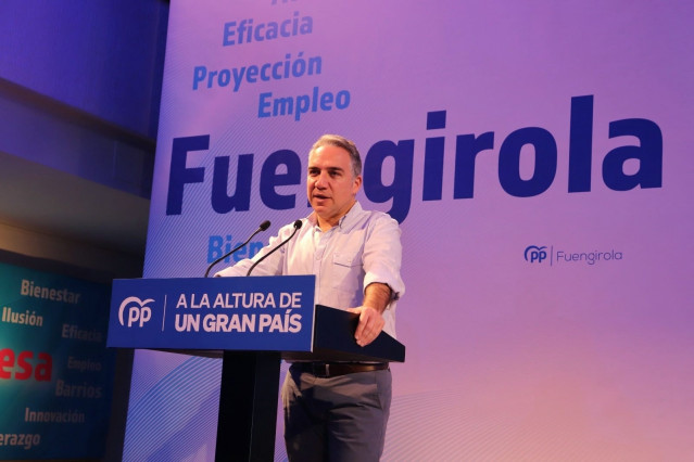 Elías Bendodo, coordinador general del PP, en un acto del PP de Fuengirola