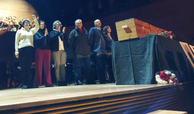 Un momento del acto de homenaje y retorno de los restos de Picornell y les Roges del Molinar, en el Conservatorio Superior de Música de Baleares (Palma)