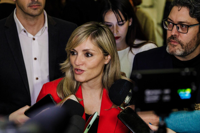 La portavoz nacional de Ciudadanos, Patricia Guasp, atiende a los medios tras el Pleno del Senado, a 31 de enero de 2023, en Madrid (España).
