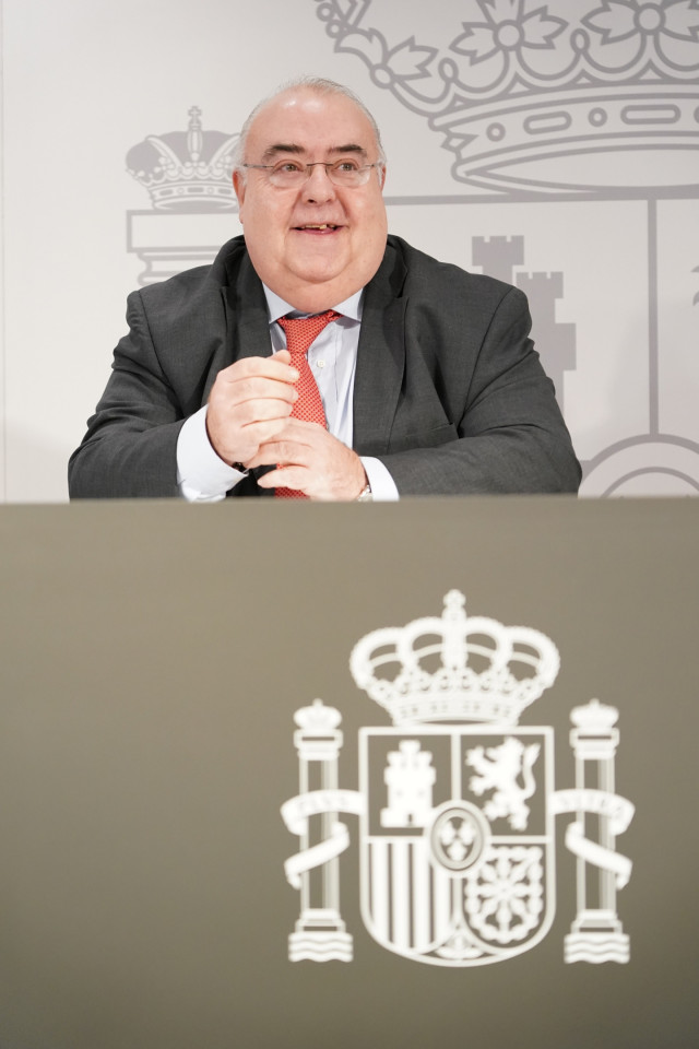 El secretario de Estado de Justicia, Tontxu Rodríguez, en su comparecencia de este miércoles ante los medios de comunicación en Vitoria-Gasteiz