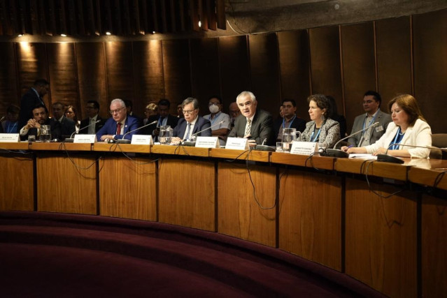 El Secretario Ejecutivo de la Comisión Económica para América Latina y el Caribe (Cepal), José Manuel Salazar-Xirinachs, durante la inauguración de la tercera edición de los Diálogos Regionales del Agua