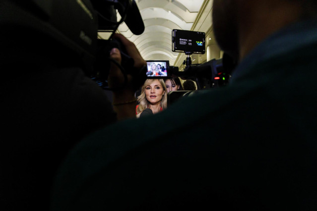 La portavoz nacional de Ciudadanos, Patricia Guasp, atiende a los medios tras el Pleno del Senado.
