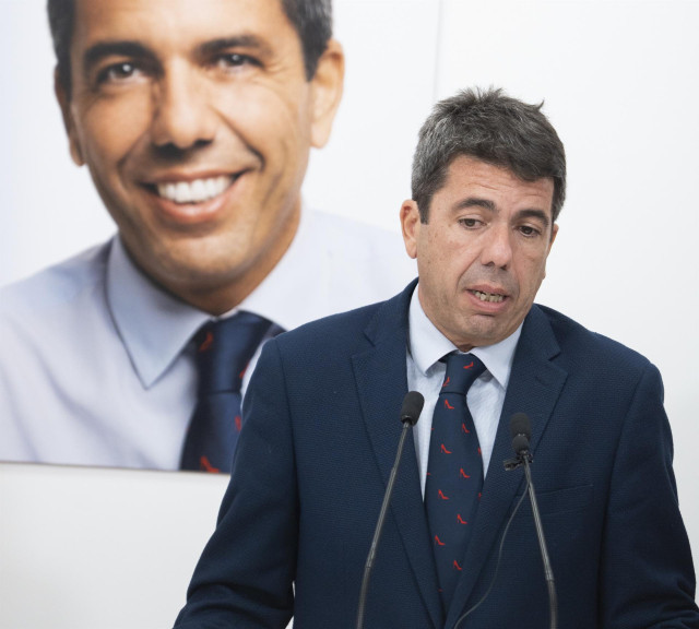 El presidente del PPCV, Carlos Mazón, ante los medios de comunicación.