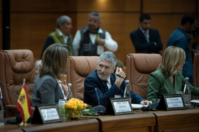 El ministro del Interior, Fernando Grande-Marlaska, en la reunión de alto nivel celebrada en Rabat