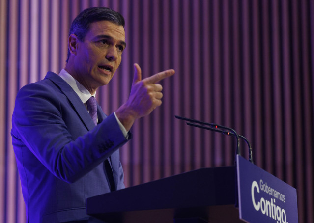 El presidente del Gobierno de España, Pedro Sánchez, durante el acto ‘El futuro de la autonomía estratégica de la UE’ organizado por la Oficina Nacional de Prospectiva y Estrategia, en el Ministerio de Exteriores, a 6 de febrero de 2023, en Madrid (España