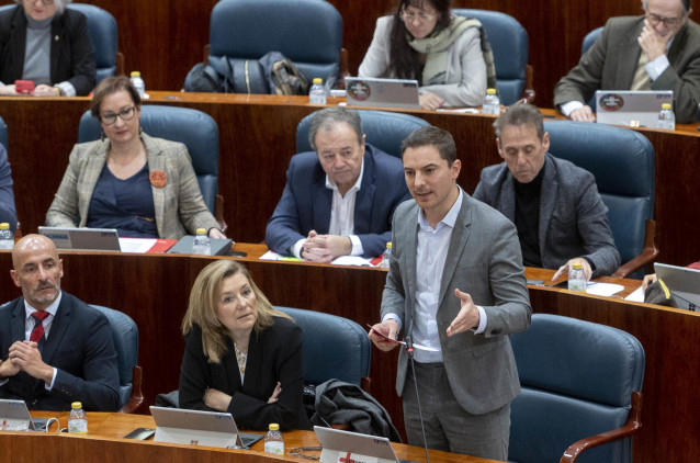 El secretario general de los socialistas madrileños y portavoz del PSOE en la Asamblea, Juan Lobato. Archivo.