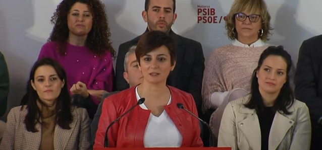 La ministra de Política Territorial y portavoz del Gobierno, Isabel Rodríguez, en la inauguración de la Convención Municipal de la Federación Socialista de Mallorca