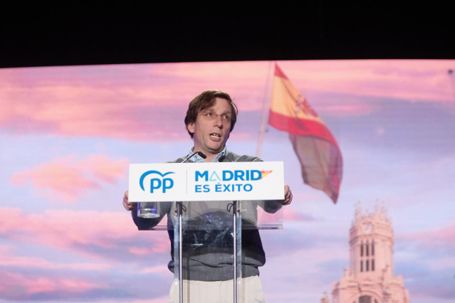 El alcalde de Madrid, José Luis Martínez-Almeida, participa en la clausura de la última jornada popular del PP regional, en el Centro Cultural de Sanchinarro
